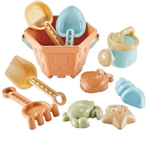 10PCS Sand Toys Beach Toys Sand Molds Beach Shell Bucket Shovel Rake Sand Play Set for Kids Toddlers